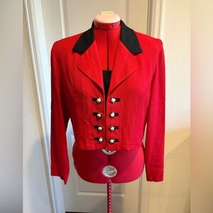 90’s Vintage Scarlett Red Blazer with Pearl Buttons